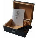 2nd Choice: GERMANUS Cigar Humidor with Digital Hygrometer for ca 50 cigars, Classic 5 in Black