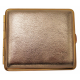 GERMANUS Cigarette Case Metal with Calf Leather Application - Made in Germany - Design Gold Leather