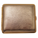 GERMANUS Cigarette Case Metal with Calf Leather Application - Made in Germany - Design Bright Gold Leather 3