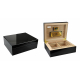 GERMANUS "Lunch Box" Cigar Humidor with metal inlays and Digital Hygrometer for ca 50-100 cigars