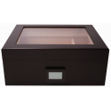 GERMANUS Cigar Humidor with Digital Hygrometer for ca 50 cigars "Desk Black"