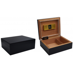 Special Offer - GERMANUS "Asculum" Cigar Humidor with metal inlays and Digital Hygrometer for ca 100 cigars