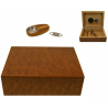 Zigarren Humidor Set mit Zubehör in schwarz mit weißer Applikation für ca. 50 Zigarren