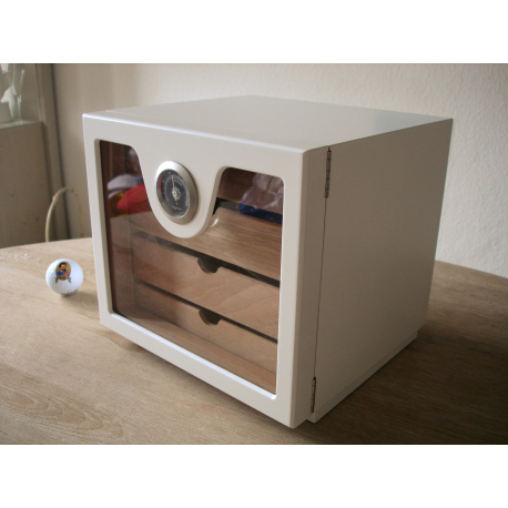 GERMANUS Cigar Humidor Cabinet: Cube basic, White