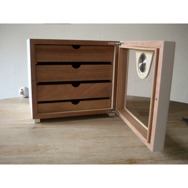 BWare GERMANUS Zigarren Humidor Schrank Würfel Basis, Weiss