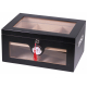 Humidor Chest with Windows on Side Black