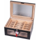 Humidor Chest with Windows on Side Black