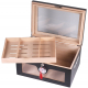 Humidor Chest with Windows on Side Black