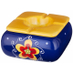 Ashtray with 120 mm diameter, wind proof with Flower Motif