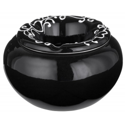 Ashtray with 120 mm diameter, wind proof with Flower Motif