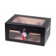 Humidor Chest with Windows on Side Black