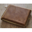 2nd Choice: GERMANUS Cigarette Case Metal with Calf Leather Application - Made in Germany - Design Wild Bull, 100 mm