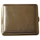 GERMANUS Cigarette Case Metal with Calf Leather Application - Made in Germany - Design Gold Leather