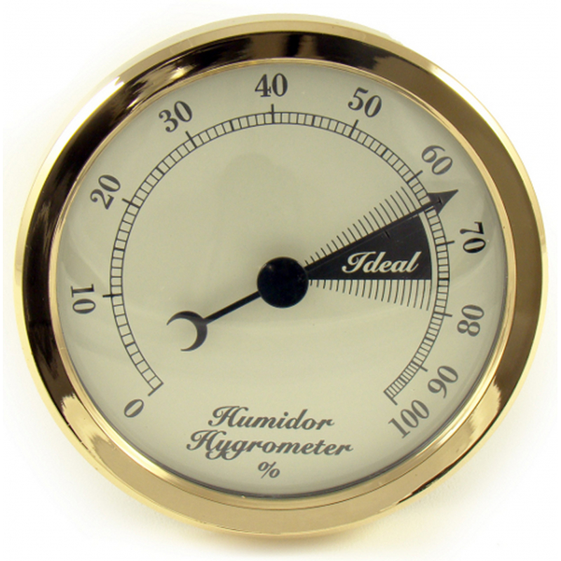 Gold Frame Mini Analog Hygrometer for Cigar Humidor Replacement