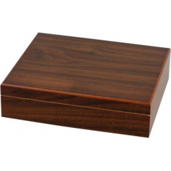 Cigar Humidor for ca. 20 Cigars with Walnut Finish