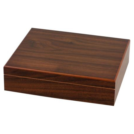 Cigar Humidor for ca. 20 Cigars with Walnut Finish