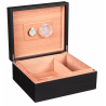 GERMANUS Classic 43 Cigar Humidor in Black with Leather Cover