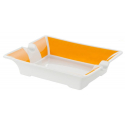 GERMANUS Cigar Ashtray from Porcelain Ceramic in White and Yellow