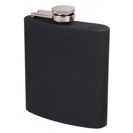 GERMANUS Pocket Flask with Coating from Stainless Steel in Black