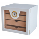 GERMANUS Cigar Humidor Cabinet: Cube basic, White