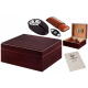 GERMANUS Cigar Humidor Set in Black with Digital Hygrometer for ca 50 cigars in Black