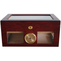 GERMANUS Cigar Humidor Chest '124 for Approx. 125 Cigars, Brown, with Hygrometer and Humidifier and GERMANUS Manual