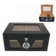 Humidor Chest with Windows on Side Black