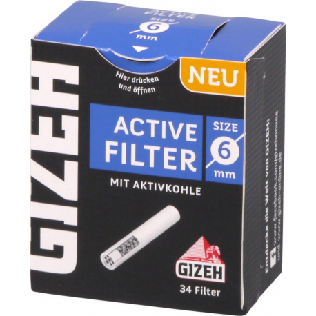 Gizeh Pipefilter Charcoal - 6 mm - 34 pieces