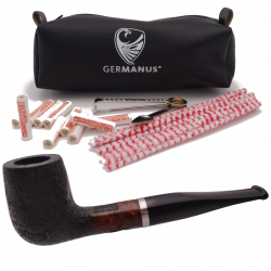 GERMANUS Pfeife im Set Billard, Mod. 153 Sand, Schwarz