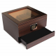 GERMANUS Cigar Humidor Set in Brown with Cutter and Ashtray for ca 75 cigars
