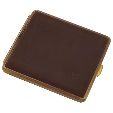 GERMANUS Cigarette Case Metal with Calf Leather Application - Made in Germany - Design Wild Bull