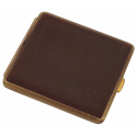 GERMANUS Cigarette Case Metal with Calf Leather Application - Made in Germany - Design Wild Bull, 85 mm, Dark Brown