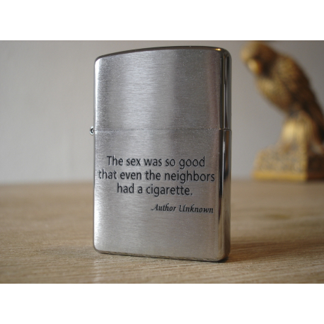 Zippo Lighter - The sex was soo good that even the neighbors smo