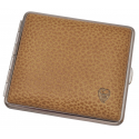 GERMANUS Cigarette Case Metal with Calf Leather Application - Made in Germany - Design Scottish Sand