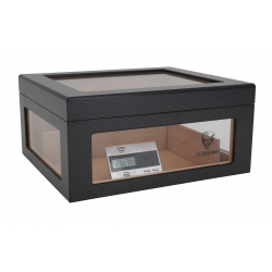 Humidor Chest Oro with Windows on Side Black