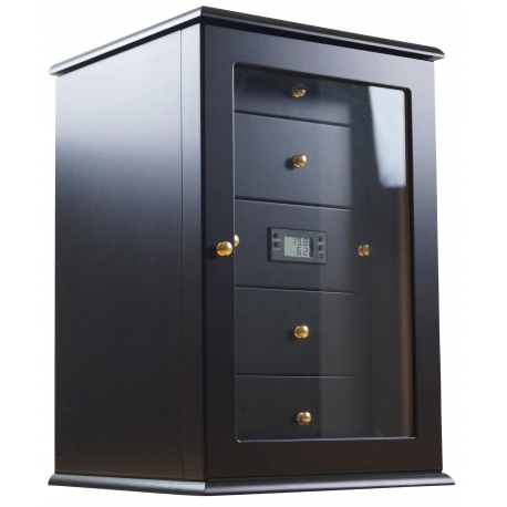 GERMANUS Humidor Chest Viadrus Black for ca. 400 Cigars