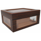 Humidor Chest Oro with Windows on Side Dark Black Brown 004