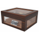 Humidor Chest Oro with Windows on Side Dark Black Brown 004
