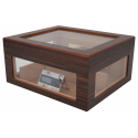 GERMANUS Humidor Truhe Oro mit Sichtfenster Dunkel Braun Maserung Radix 185