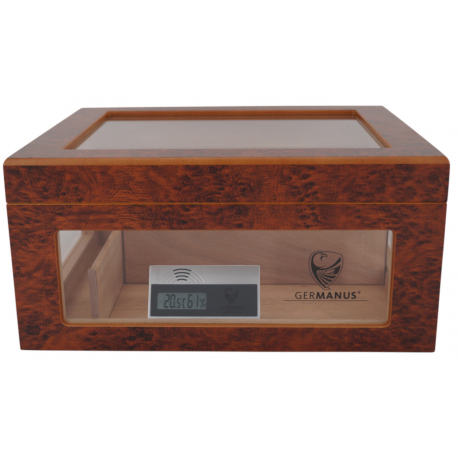 Humidor Chest with Windows on Side Brown 004