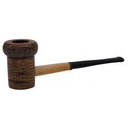 Original Missouri Quality Corncob Pipe - Shape: Dark Curl, Billiard