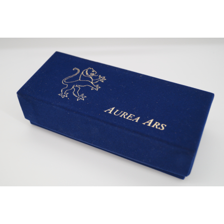 Ars Aurea pipe box with felt cover and pipe bag, blue, red