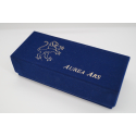 Ars Aurea Pipe Box with felt cover and pipe bag, blue, red