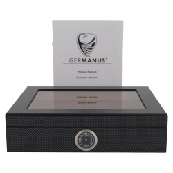 GERMANUS Mensalla Cigar Humidor for Cigars Carbon