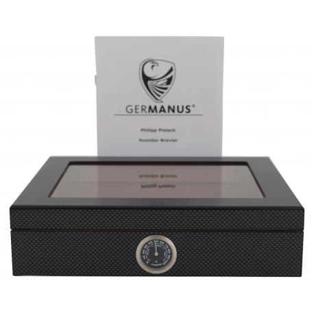 GERMANUS Mensalla Humidor für Zigarren Carbon