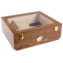 Special Offer: Humidor for ca. 100 Cigars in Brown with large Genuine Glass Window