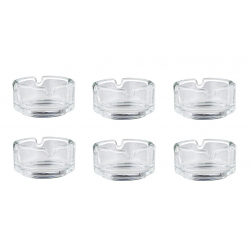 6 x Cigarette Ashtray made of Glass, small