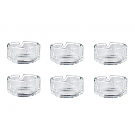 6 x Cigarette Ashtray made of Glass, small