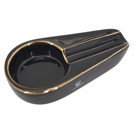 GERMANUS Cera Cigar Ashtray Black Gold