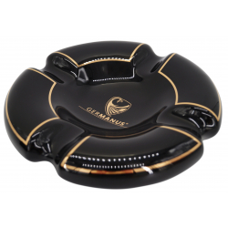 GERMANUS Cigar Ashtray in Black Gold Design from Ceramic